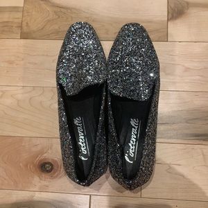 Glittery, Sparkly Silver Loafers - L’Intervalle